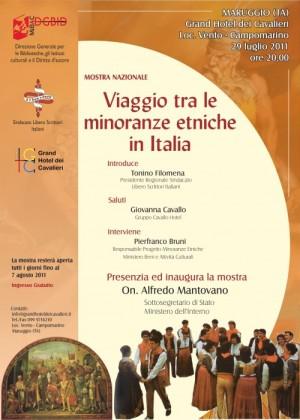 Evento Nazionale “Viaggio tra le minoranze etniche in Italia ” IL RACCONTO DEI POPOLI ETNICI IN UNA MOSTRA