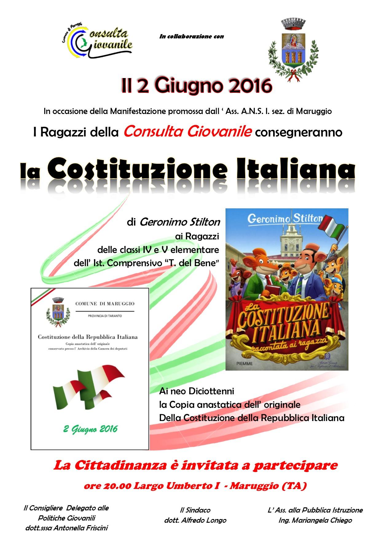 Pubblicazione la costituzione italiana