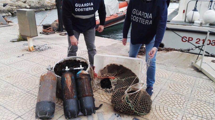 Campomarino di Maruggio -  Pesca selvaggia di ricci di mare sulla litoranea salentina – Oltre 7mila ricci sequestrati dalla Guardia Costiera