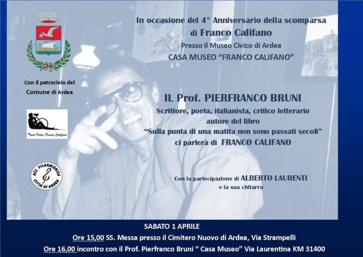 Al quarto anno dalla morte nella Casa Museo “Franco Califano” Pierfranco Bruni celebra la “poesia” del Califfo