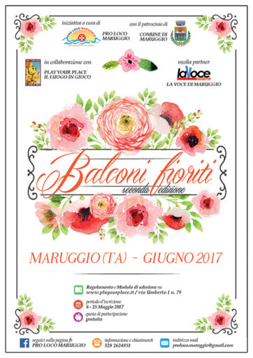 “Balconi Fioriti”, la Pro Loco Maruggio lavora per la seconda edizione