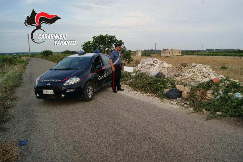 Torricella. I Carabinieri individuano terreno utilizzato per abbandono incontrollato di rifiuti