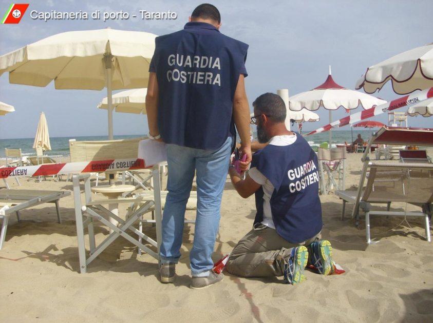 Guardia Costiera di Taranto: restituiti alla libera fruizione quasi 2000 mq di area demaniale marittima occupata abusivamente da due stabilimenti balneari