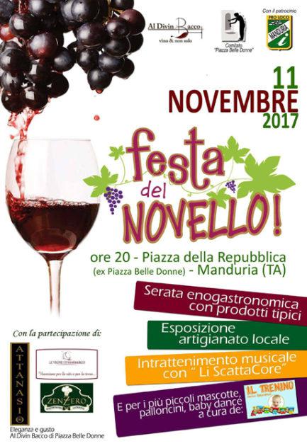 Sabato 11 Novembre Manduria: “Festa del novello”