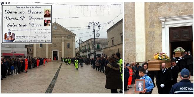 Sava, ieri i funerali delle vittime dell'omicidio ad opera del carabiniere