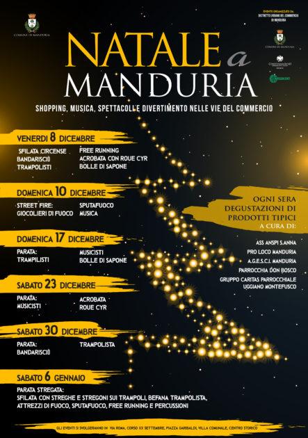 Venerdì 8 e Domenica 10 dicembre partono gli eventi di “Natale a Manduria”