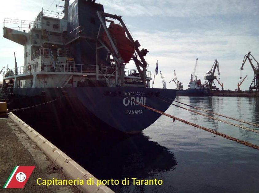 Bloccata nave mercantile nel porto di Taranto - In azione il Nucleo “Port State Control” della Capitaneria di Porto nei confronti di una nave battente bandiera panamense