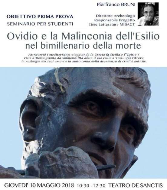 Evento nazionale su Ovidio al Liceo De Sanctis di Manduria (Ta) con Pierfranco Bruni per celebrare il Bimilennario della morte