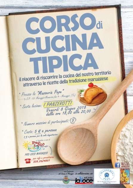 Venerdì 8 Giugno alla “Masseria Pepe” prepariamo i “panzerotti”- Corso di Cucina Tipica” della Pro Loco di Maruggio:
