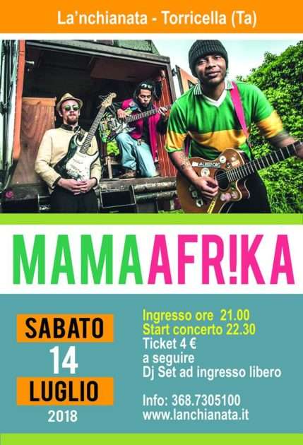 Mama Afrika in concerto sabato 14 luglio sul palco della ‘Nchianata nell’ambito del Popularia Festival 2018