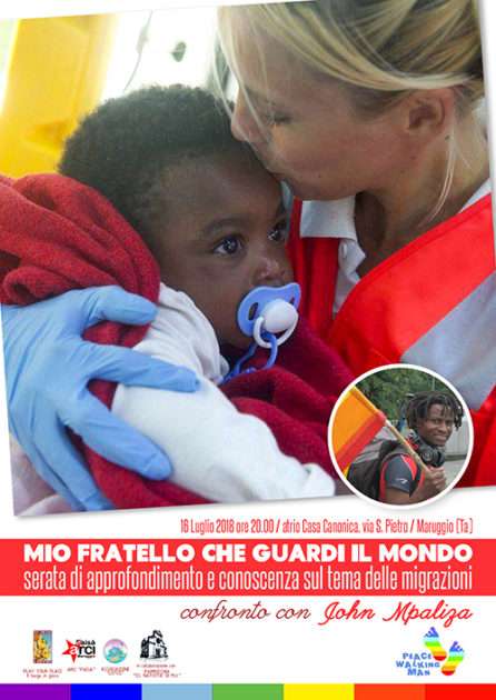 Lunedì 16 luglio a Maruggio “Mio fratello che guardi il mondo”. Un confronto con John Mpaliza sul tema delle migrazioni