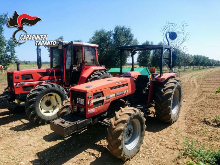 Furti ad imprese agricole: rinvenuti due trattori agricoli asportati a Leporano ad un imprenditore agricolo tarantino