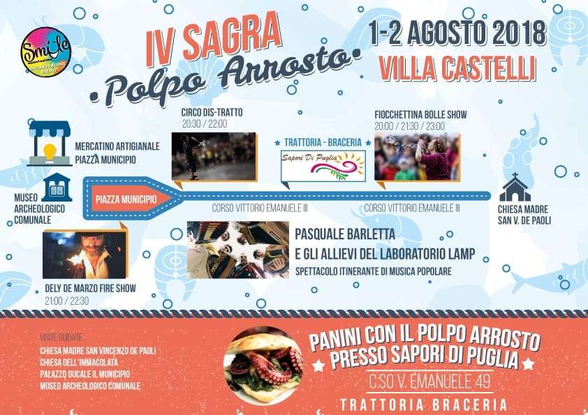 1 e 2 Agosto - Sagra del polpo arrosto a Villa Castelli (Br)