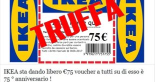 Allerta truffe online. Falsi voucher Ikea da 75 euro: non rispondete