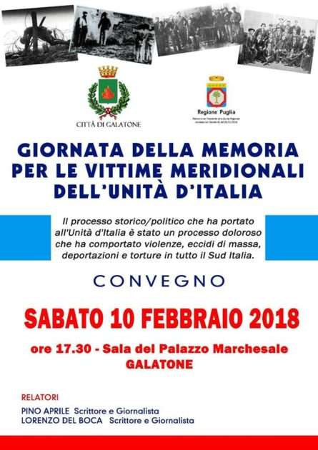 13 Febbraio - Prima Giornata della Memoria per le vittime Meridionali dell'Unità d'Italia: La verità unisce, la menzogna divide