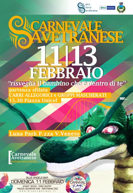 Avetrana, inizia domani 11 febbraio la XXI EDIZIONE del Carnevale Avetranese