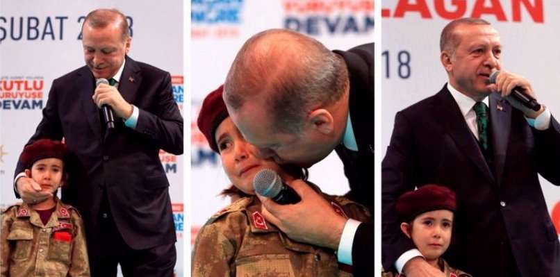 La follia che si traveste di potere. Erdogan fa piangere una bambina augurandole di morire da martire