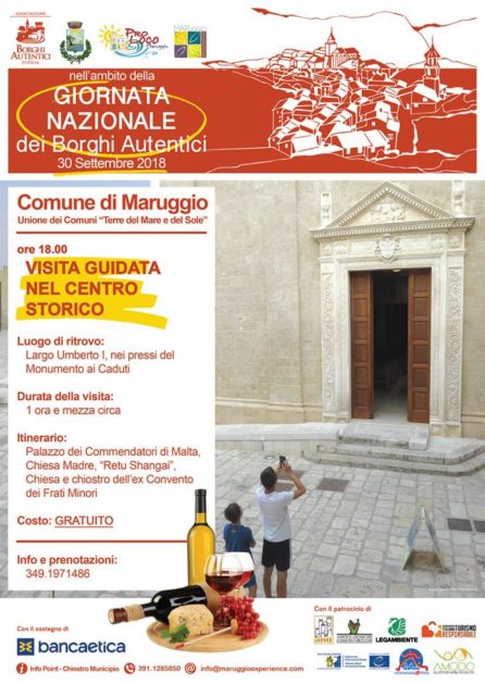 Maruggio - Domenica 30 settembre, visite guidate gratuite nel centro storico