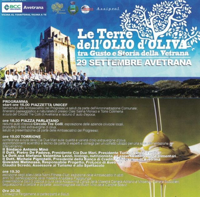 Avetrana 29 settembre - Le Terre dell'Olio d'Oliva, tra gusto e storia della Vetrana