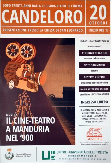 Manduria. Una mostra sull’attività del cine-teatro Candeloro dai primi anni del ‘900 agli anni ’60