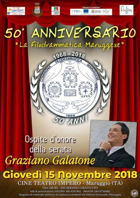 A Maruggio Graziano Galatone per i 50 anni del Gruppo Teatrale "La Filodrammatica Maruggese"