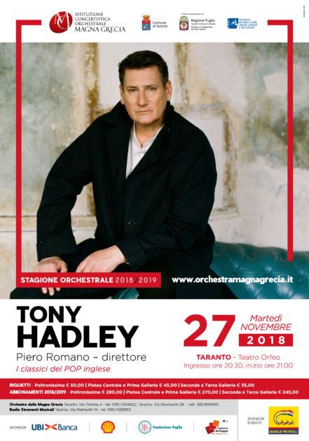 La voce romantica di Tony Hadley, una delle icone del pop britannico, accompagnata dall’Orchestra della Magna Grecia diretta dal maestro Piero Romano