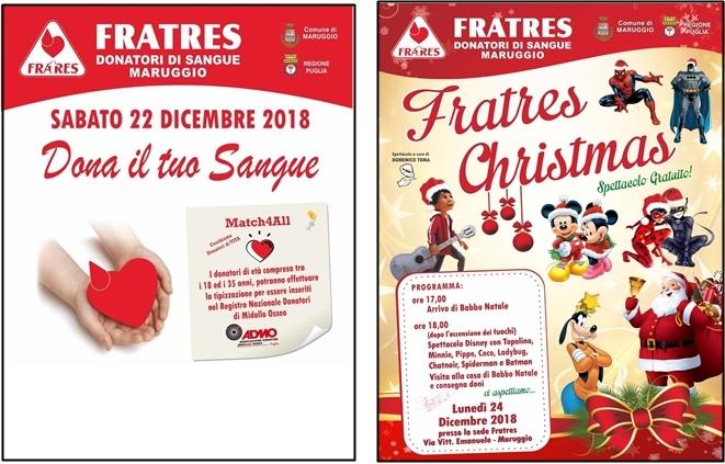 Dal 22 al 24 dicembre la quarta edizione del Natale Solidale Gruppo Fratres Maruggio
