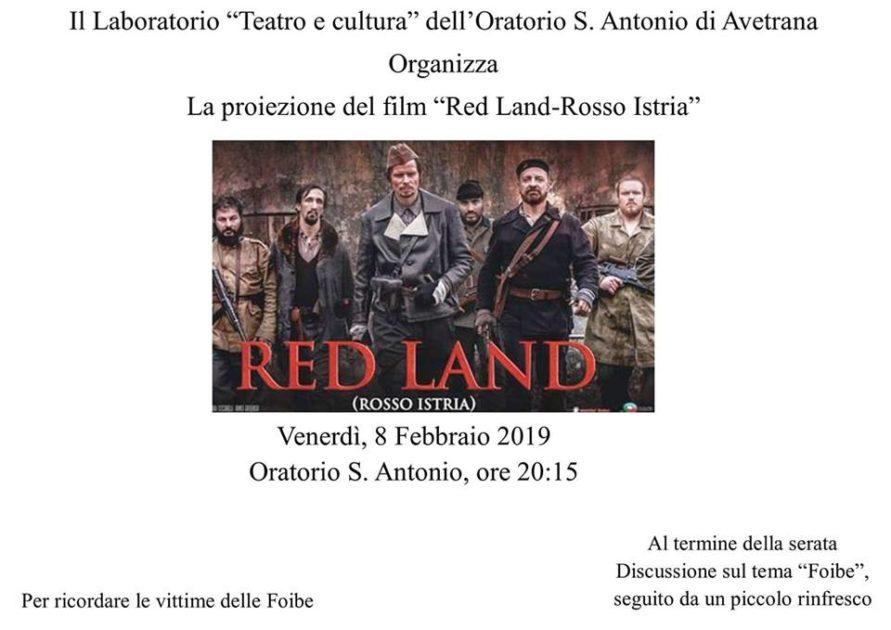 Avetrana, domani 8 febbraio proiezione di "Red Land (Rosso Istria)", un film ricorda le vittime della follia titina