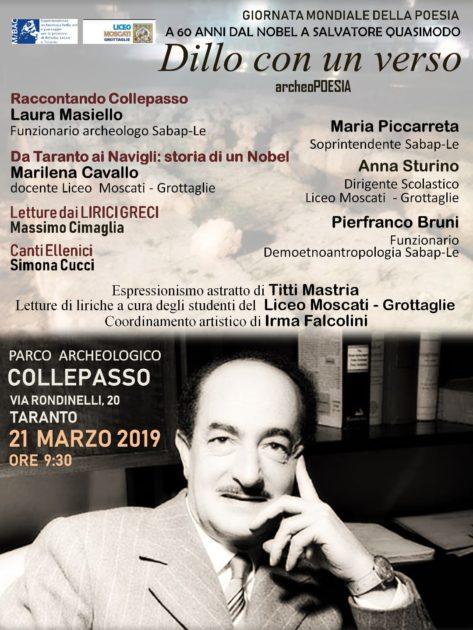 21 marzo a Taranto Giornata Mondiale della Poesia con Sabap-le e Liceo Moscati di Grottaglie