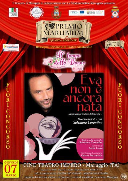 Salvatore Cosentino in scena a Maruggio con “Eva non è ancora nata” per il Tempo delle Donne