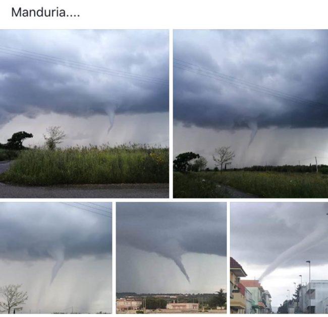 Fenomeni meteo: nube ad imbuto nei cieli di Maruggio e Manduria, poteva essere un tornado