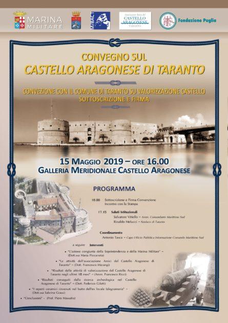Marina Militare: gli “Amici del Castello” e il comune di Taranto firmano una convenzione per la valorizzazione del Castello Aragonese