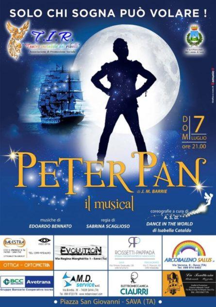 Questa sera a Sava l’associazione Teatro Instabile dei Ribelli porta in scena il musical “Peter Pan”