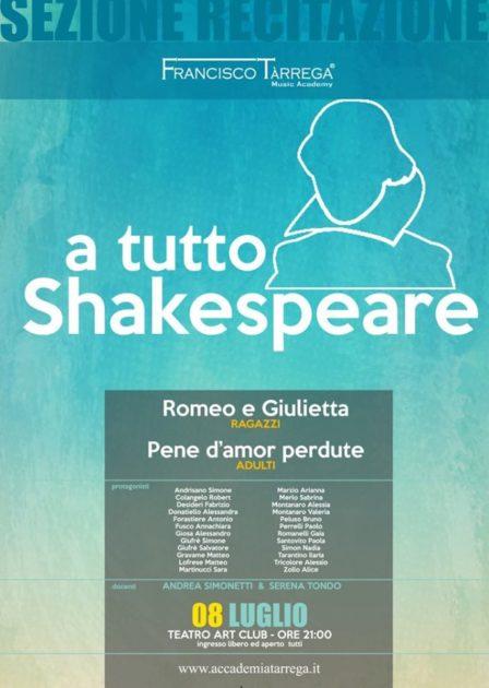 "A tutto Shakespeare". Spettacolo finale Allievi di Recitazione Accademia Francisco Tarrega