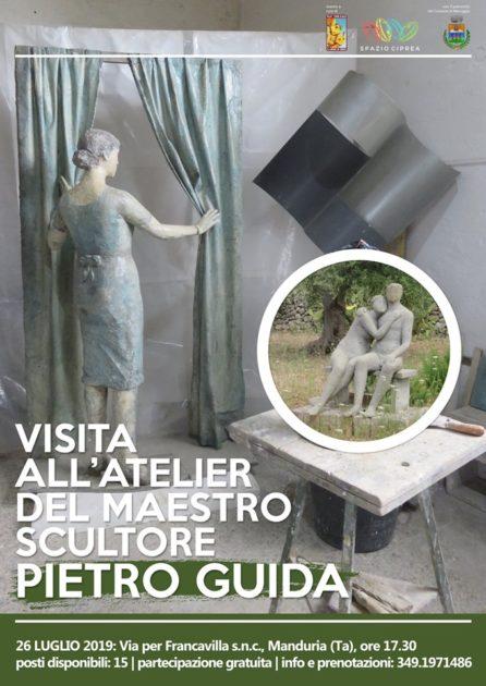 Manduria 26 luglio, visita presso l'atelier dello scultore Pietro Guida