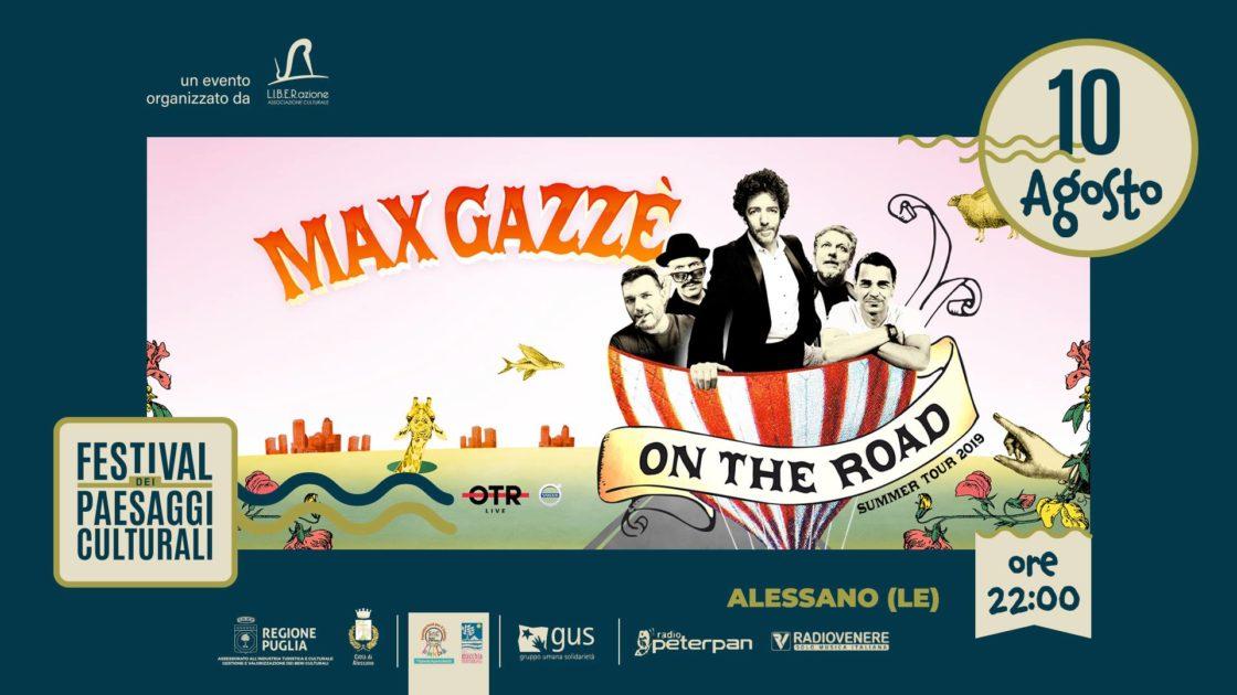 Max Gazzè torna in Salento, il nuovo tour farà tappa ad Alessano per il "Festival dei Paesaggi culturali del Capo di Leuca".