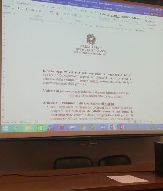 Presso l’Aula Magna “G. Russo” dell’Istituto Cabrini di Taranto è proseguito il Progetto “Lavoro e Discriminazione” Oggi come Ieri – Percorsi di Parità