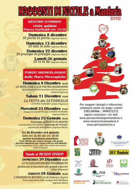 Cuore Messapico presenta il programma eventi “RACCONTI DI NATALE”, che da dicembre a gennaio animeranno il centro storico e il parco archeologico di Manduria