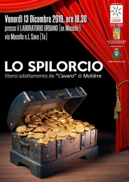 “Lo spilorcio”, libero adattamento di Molière: Venerdì 13 Dicembre a Sava (Ta)
