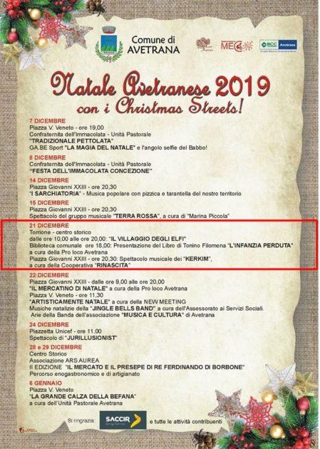 “Natale Avetranese 2019”, Sabato 21 Dicembre Altra tappa di Tonino Filomena, presentazione del suo ultimo libro "L’infanzia perduta”