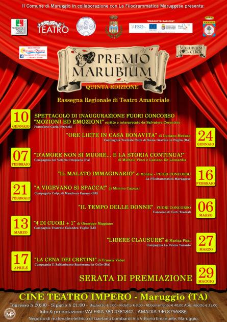 Domani 10 gennaio spettacolo di inaugurazione "PREMIO MARUBIUM 2020", Salvatore Cosentino in "MOZIONI ED EMOZIONI"