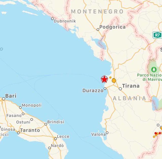 Terremoto in Albania avvertito anche in Puglia