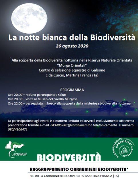 Martina Franca, mercoledì 26 agosto la "Notte bianca della Biodiversità"