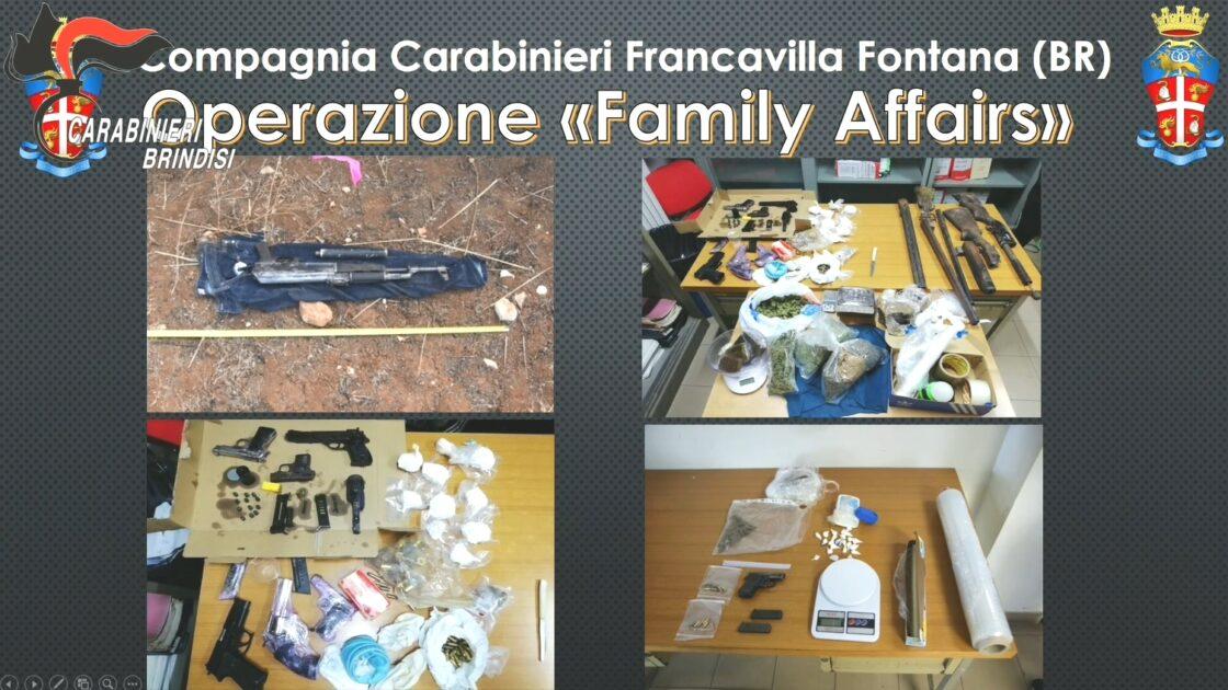 Francavilla Fontana,"operazione family affairs" esplosivo, armi e droga 11 arresti