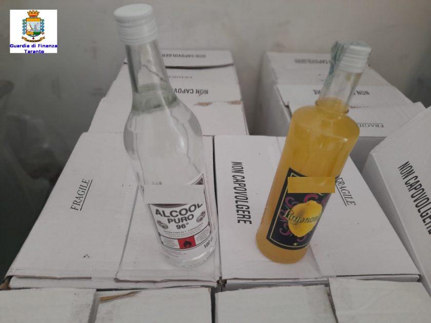Scoperta a Montemesola fabbrica clandestina per imbottigliamento ed etichettatura di alcool