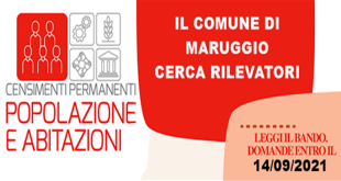Maruggio - Selezione per il per conferimento di incarichi di rilevatore per il Censimento Permanente della Popolazione (ISTAT) 2021
