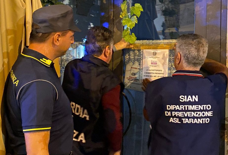 Sequestro preventivo di un locale nel centro storico di Martina Franca. Somministrava alimenti prodotti in altro centro di cottura