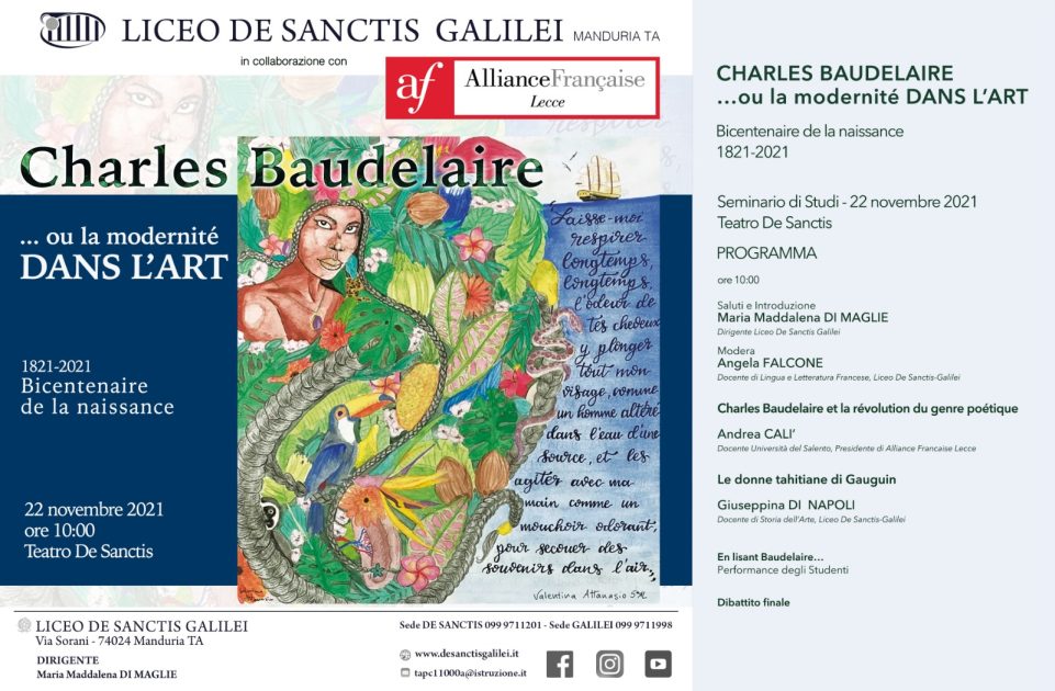 Seminario di Studi “Charles Baudelaire … ou la modernité DANS L’ART” al Liceo De Sanctis Galilei di Manduria