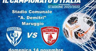 Stadio Comunale "A. Demitri" di Maruggio, si gioca la partita di calcio Brindisi Football Club vs Team Altamura