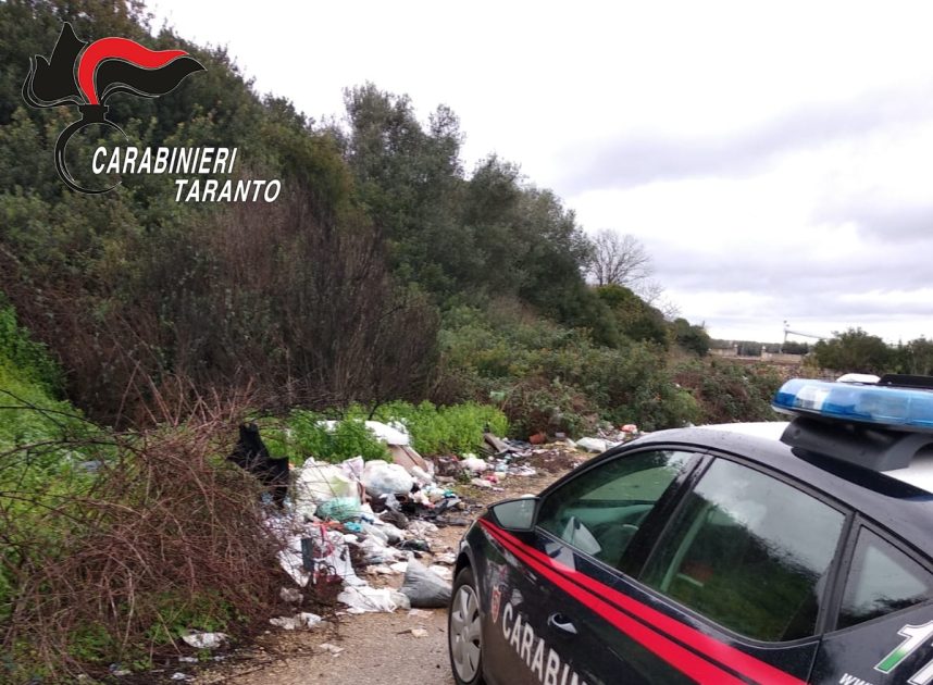 Lizzano: I carabinieri individuano responsabile di abbandono di rifiuti su terreno di proprietà privata